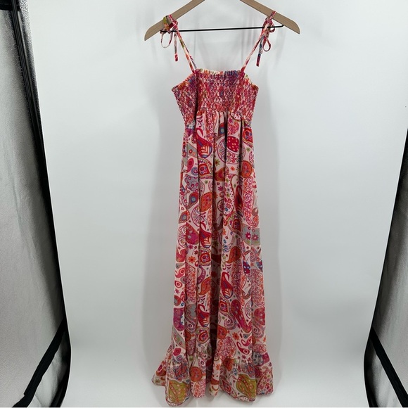Liberty of London Target Women’s Pink Paisley Maxi Dress XS Sleeveless Smocked - Picture 6 of 12